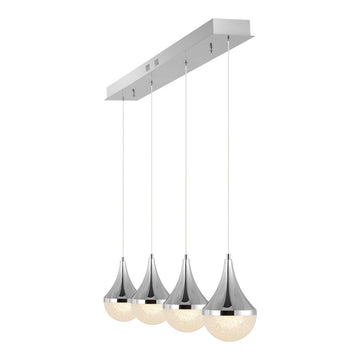 Elyse Teardrop Modern Mid-Century Iron/Acrylic Integrated Linear LED Pendant - JONATHAN Y
